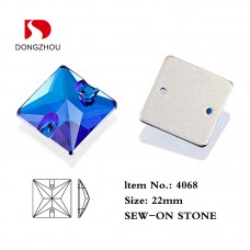 DZ 4068 22mm crystal sew on rhinestone square shape